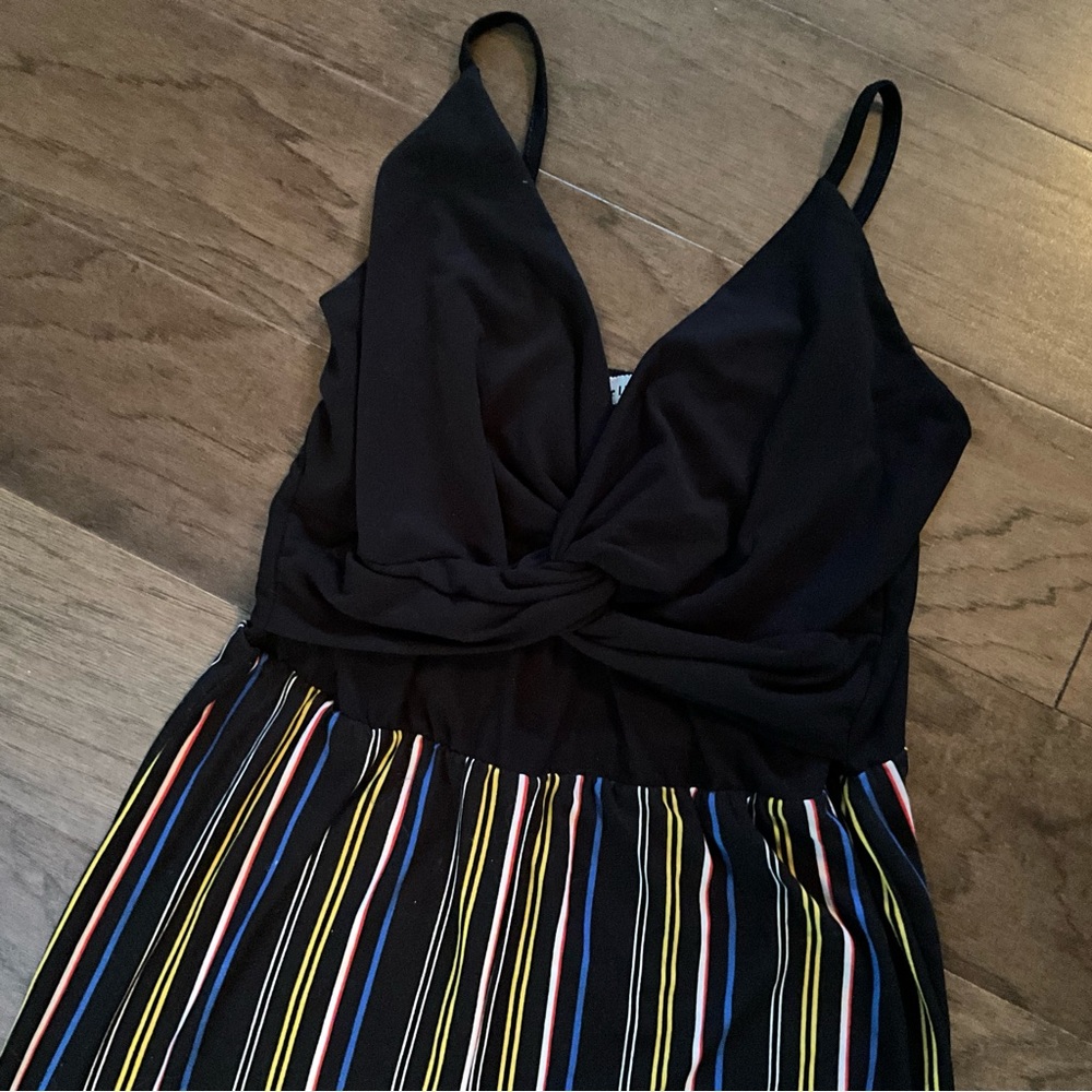 Stretchy Wide Leg Jumpsuit Striped - Picture 3 of 4